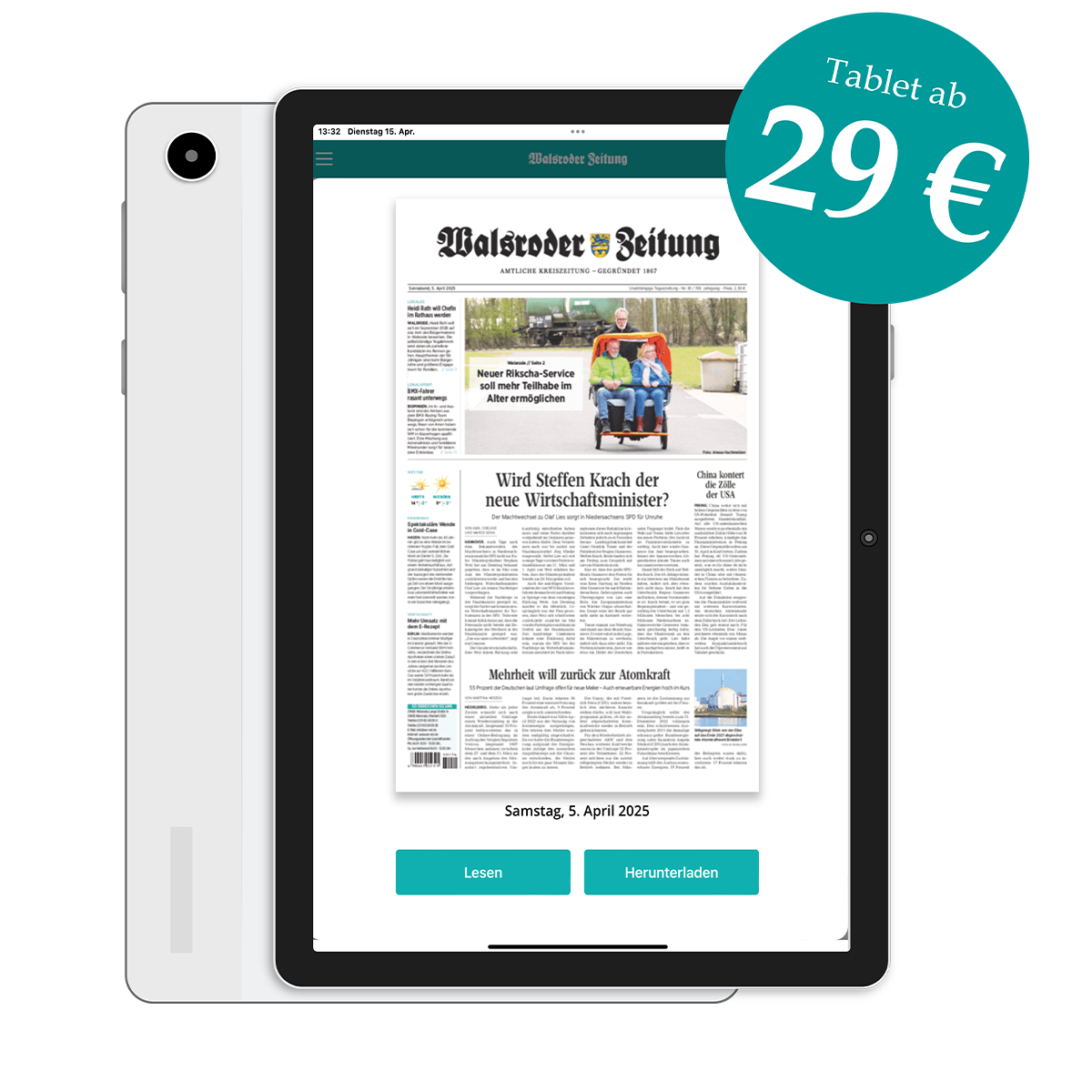 Vertrautes neu entdecken: Die WZ auf dem Tablet